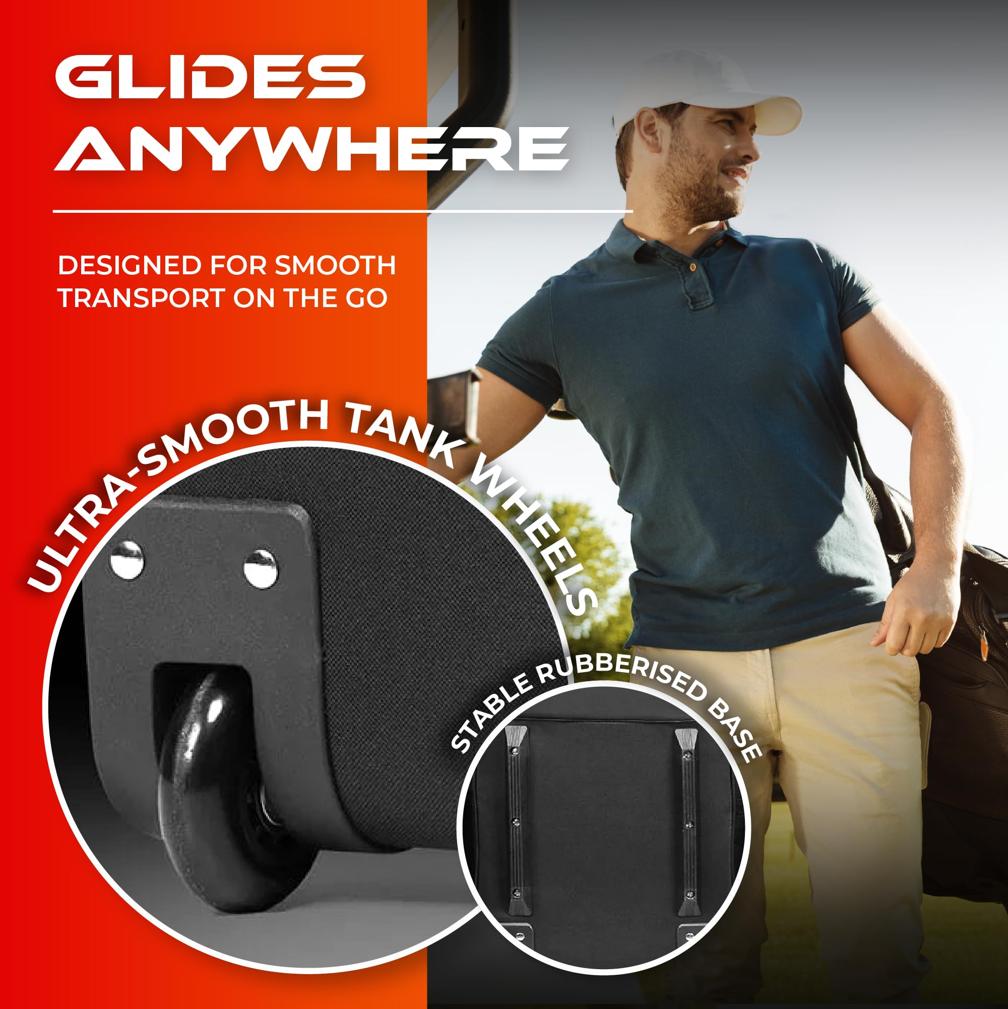 SWIFTEE Borsa da golf da viaggio di alta qualità con custodia rigida Swiftee Top & TSA Lock - Tessuto Oxford 1680D, ruote oversize, trasportino aereo leggero per la massima protezione del club