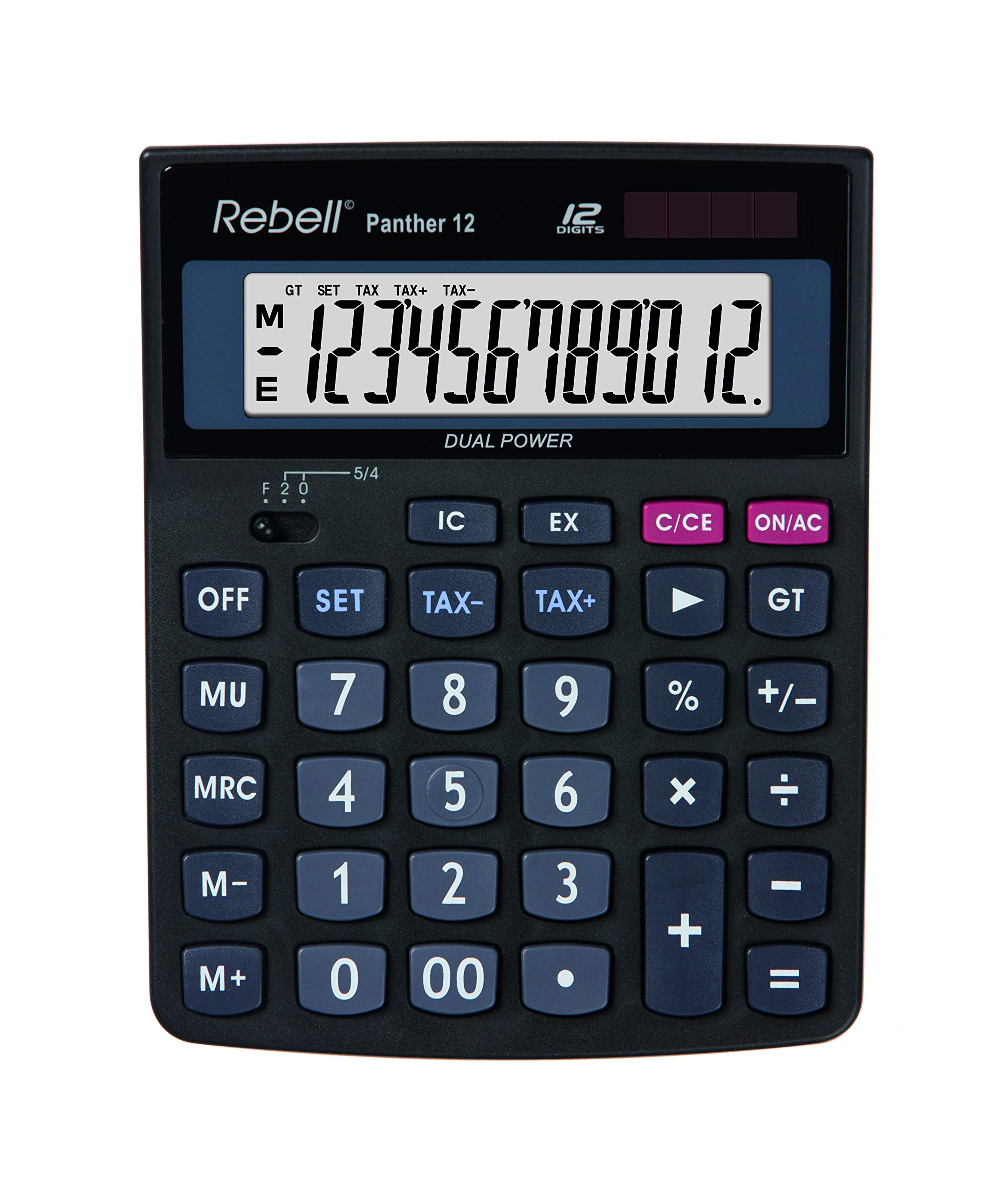 Calcolatrice Da Tavolo Rebell RE-PANTHER 8 - Display 8 Cifre, Nero