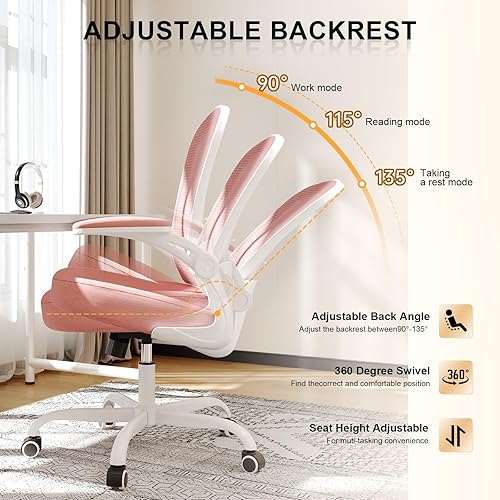 Miniatura 8 de Silla de oficina, sillas de escritorio ergonómicas de 330 libras de capacidad, silla de computadora de malla con respaldo alto con reposabrazos