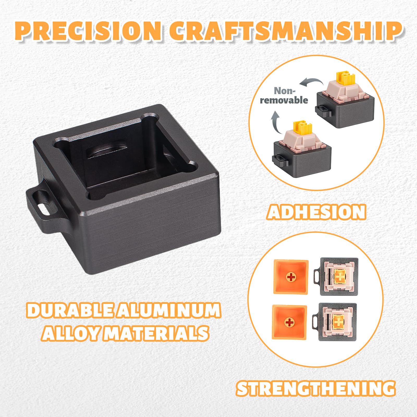 Byhoo 2 piezas de teclado de aleación de aluminio, juguete ligero para teclado con clic, teclado mecánico silencioso, para biblioteca y lugar silencioso para aliviar el estrés