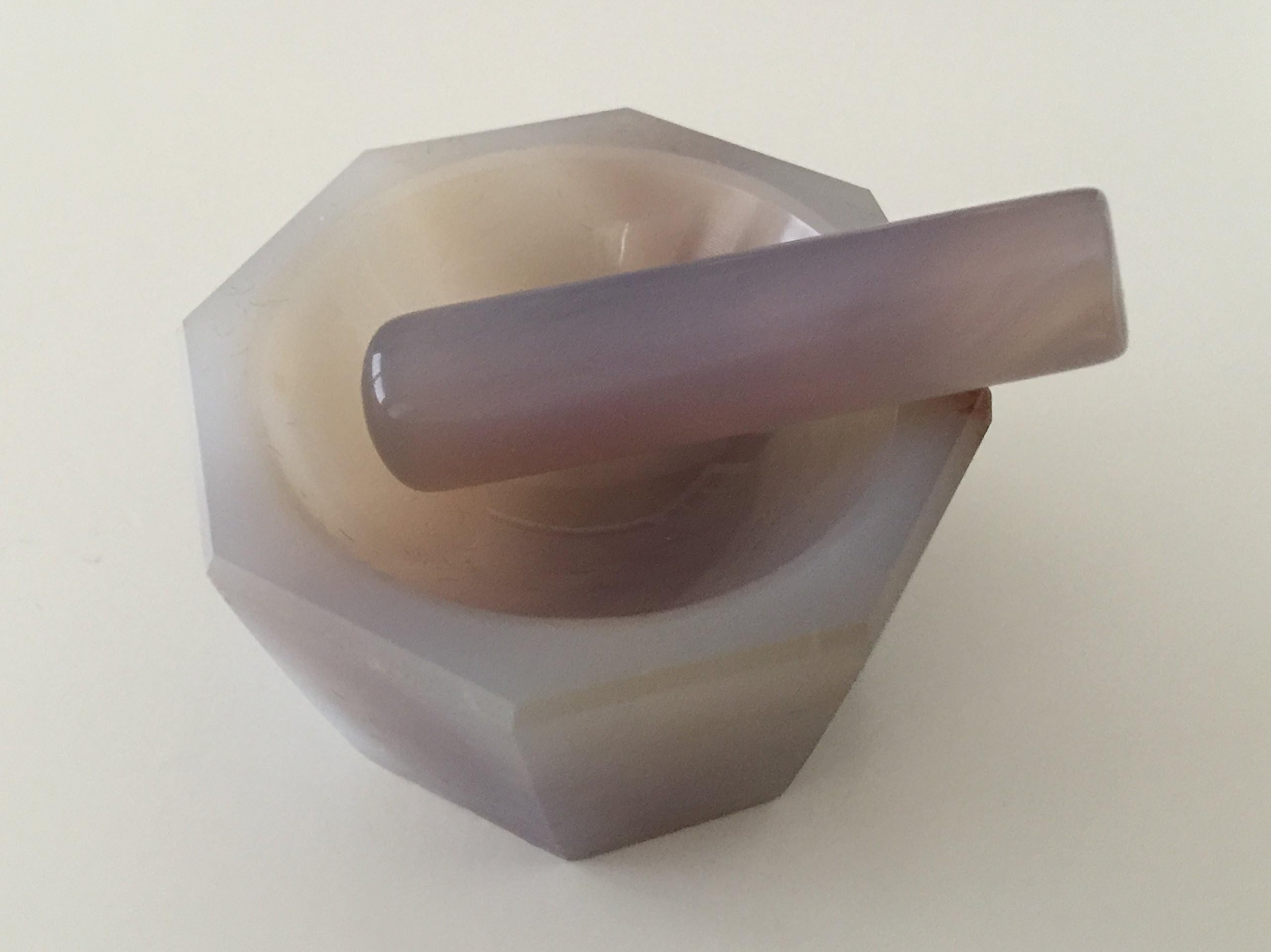 Agate Mortar and Pestle Deep Form Set 50x40x16mm
