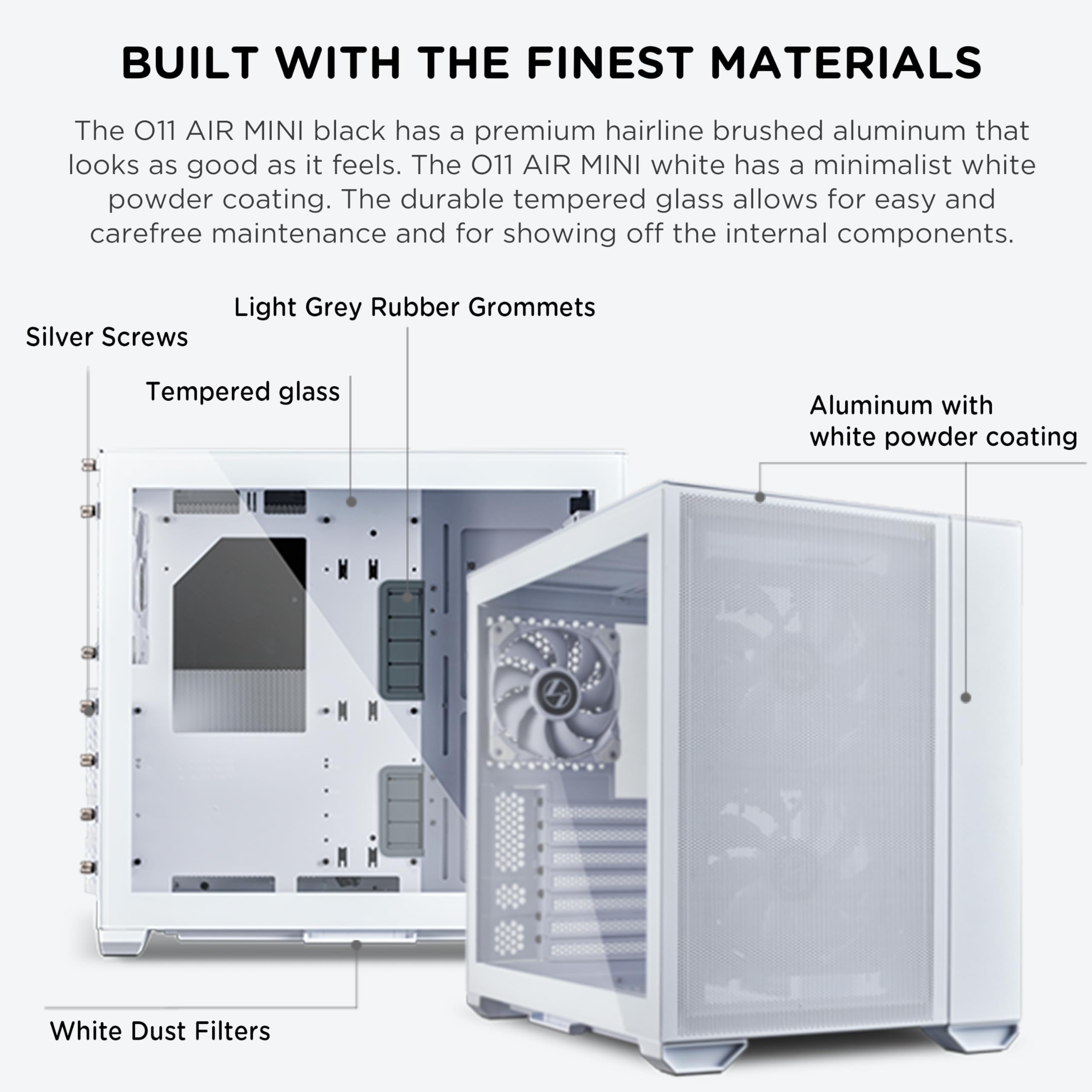 Lian-Li Case O11AMW Mid-Tower Tempered Glass 2x2.5 or 2x3.5 EATX