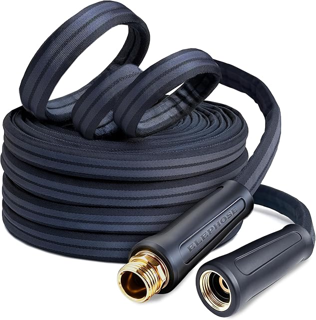 Flexible Garden Hose 50FT, 3/4" GHT - Non-Expanding Lightweight Water Hose, Kink-Free & Burst-Resistant up to 700PSI, Durable All-Weather Hose for Yard, Lawn, Car Wash & Commercial Use