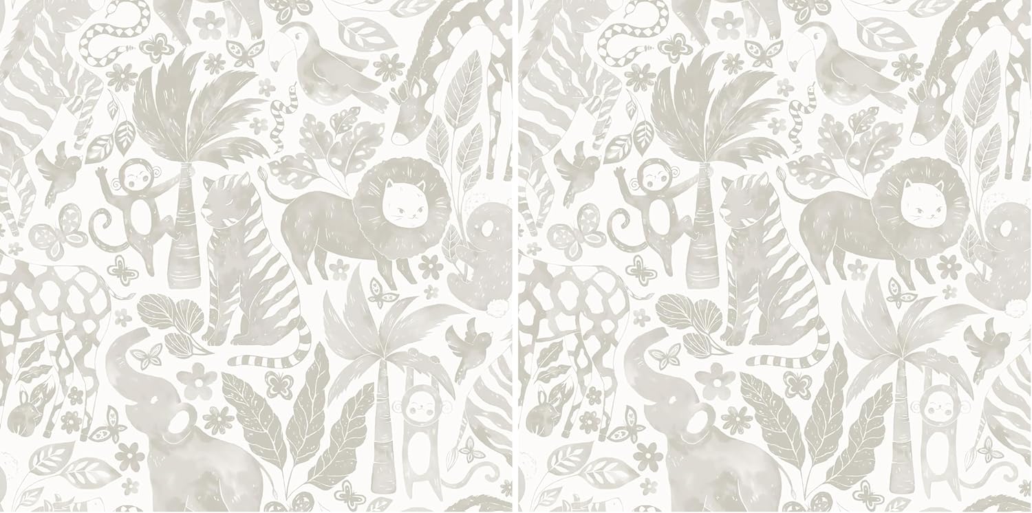 Brewster Home Fashions Wall Pops! Sweet Safari Taupe Peel & Stick Wallpaper