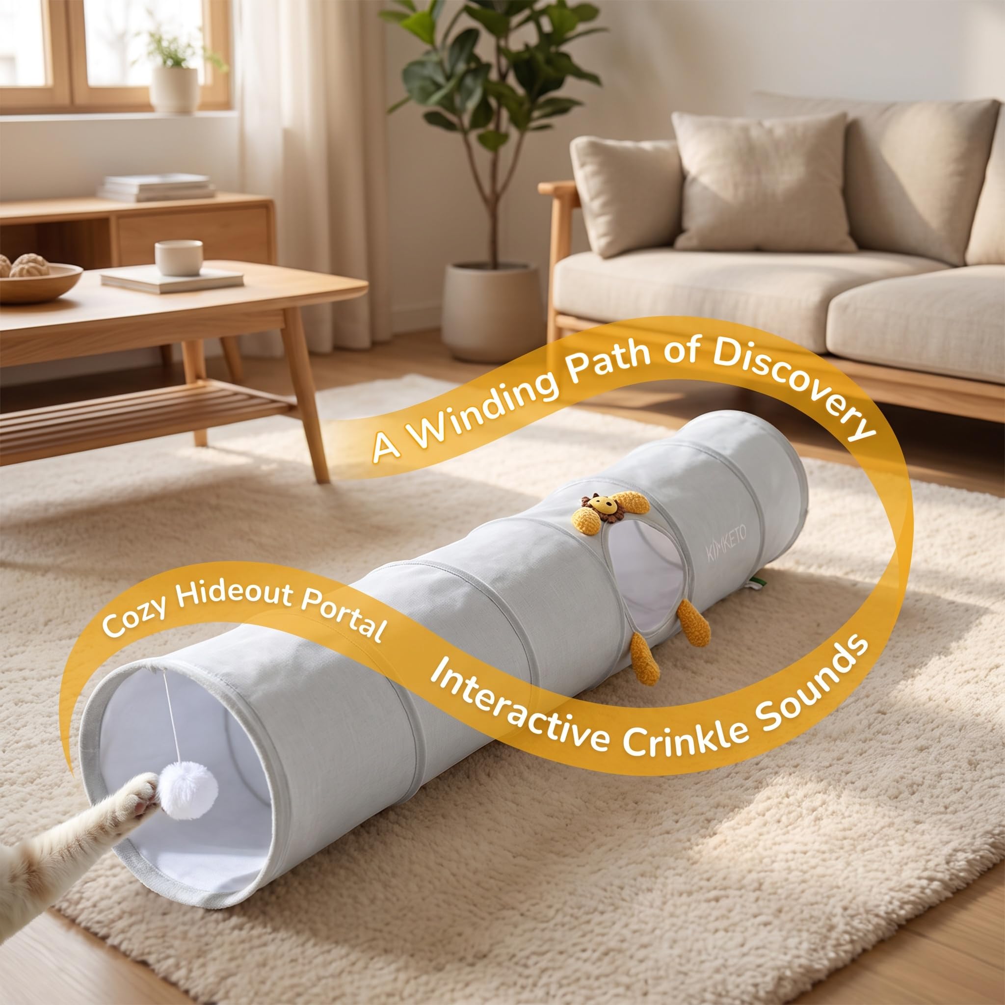 Kitty Tunenel Katzen-Spielzeug, Zusammenklappbar (2PCS-Mixed) | Cattuntnel – Weiche Imitation Baumwolle Velvet Pet Play Tunnel | Interaktives Katzenspielzeug Für Katzen Und Kätzchen