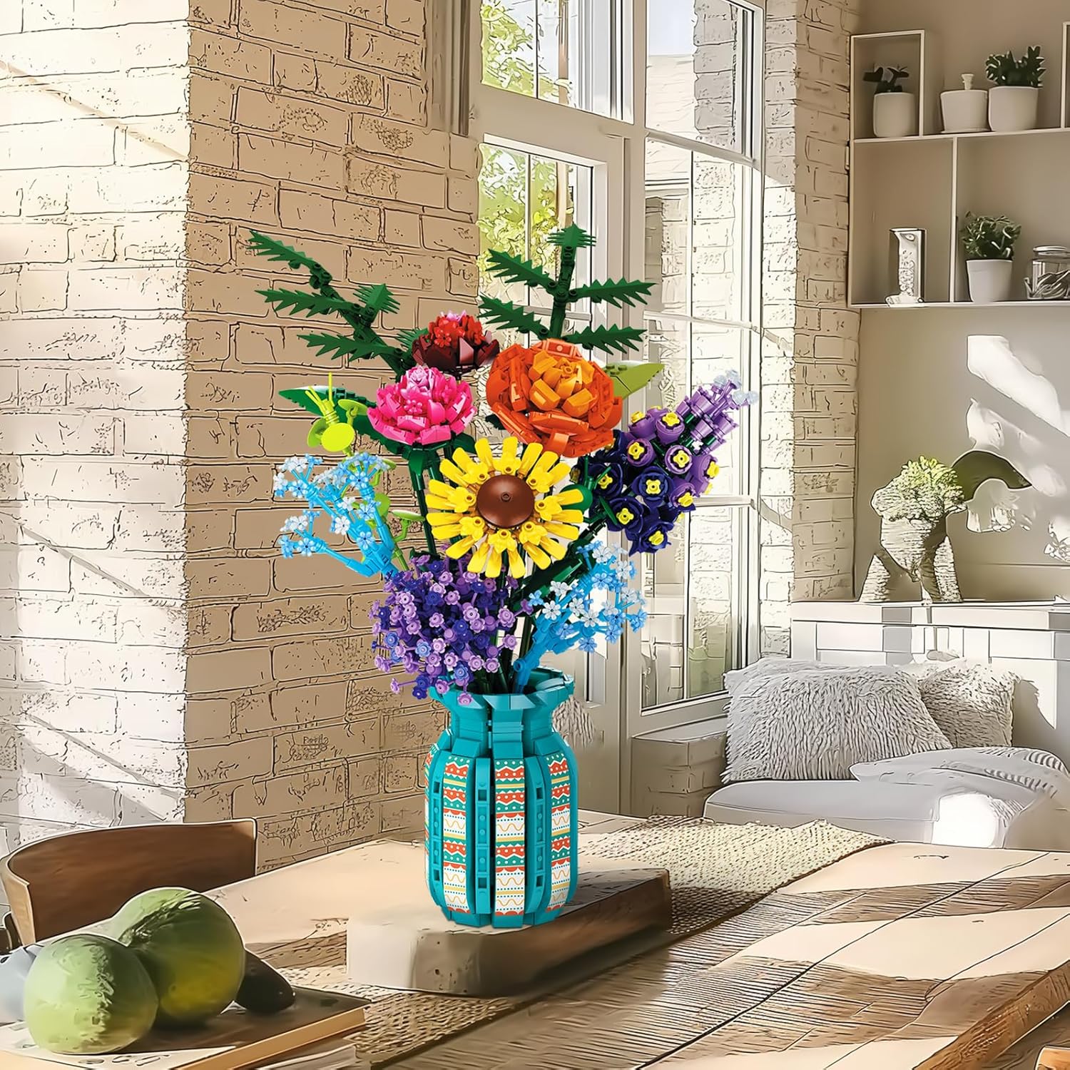 Flowers Bouquet Building Set for Adults, Wildflowers Icon Flowers Botanical Collection Kits Compatible with Lego Flowers, Valentines Flowers Sets for Women Girls 14+, 11001