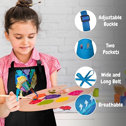 Miniatura 4 de Delantal de regalo de Navidad para niños con nombre personalizado, delantal para pintura, artes y manualidades, ideal para niños y niñas