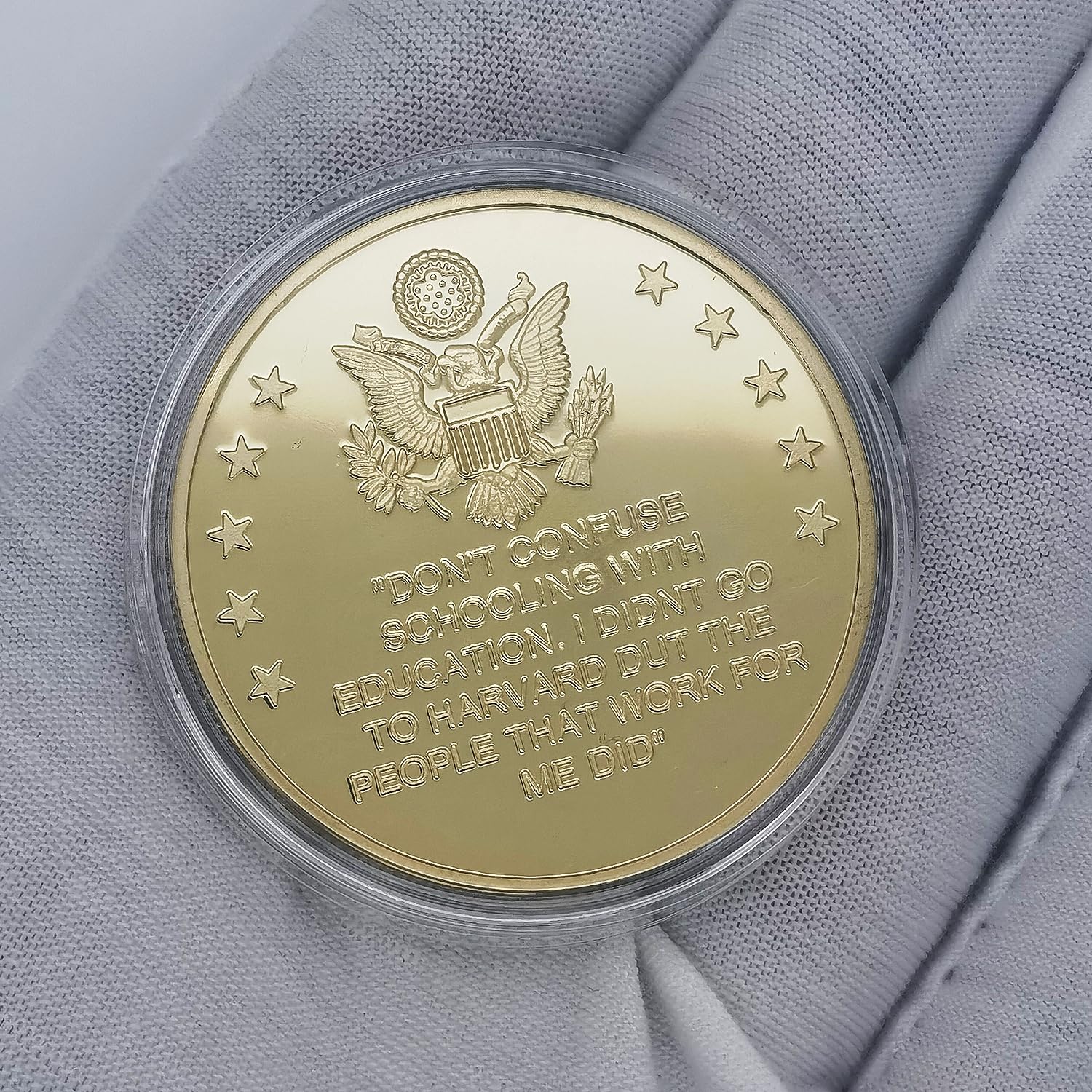 Elon Musk Challenge Coin Don't Confuse Schooling with Education, regalo da collezione (dorato)