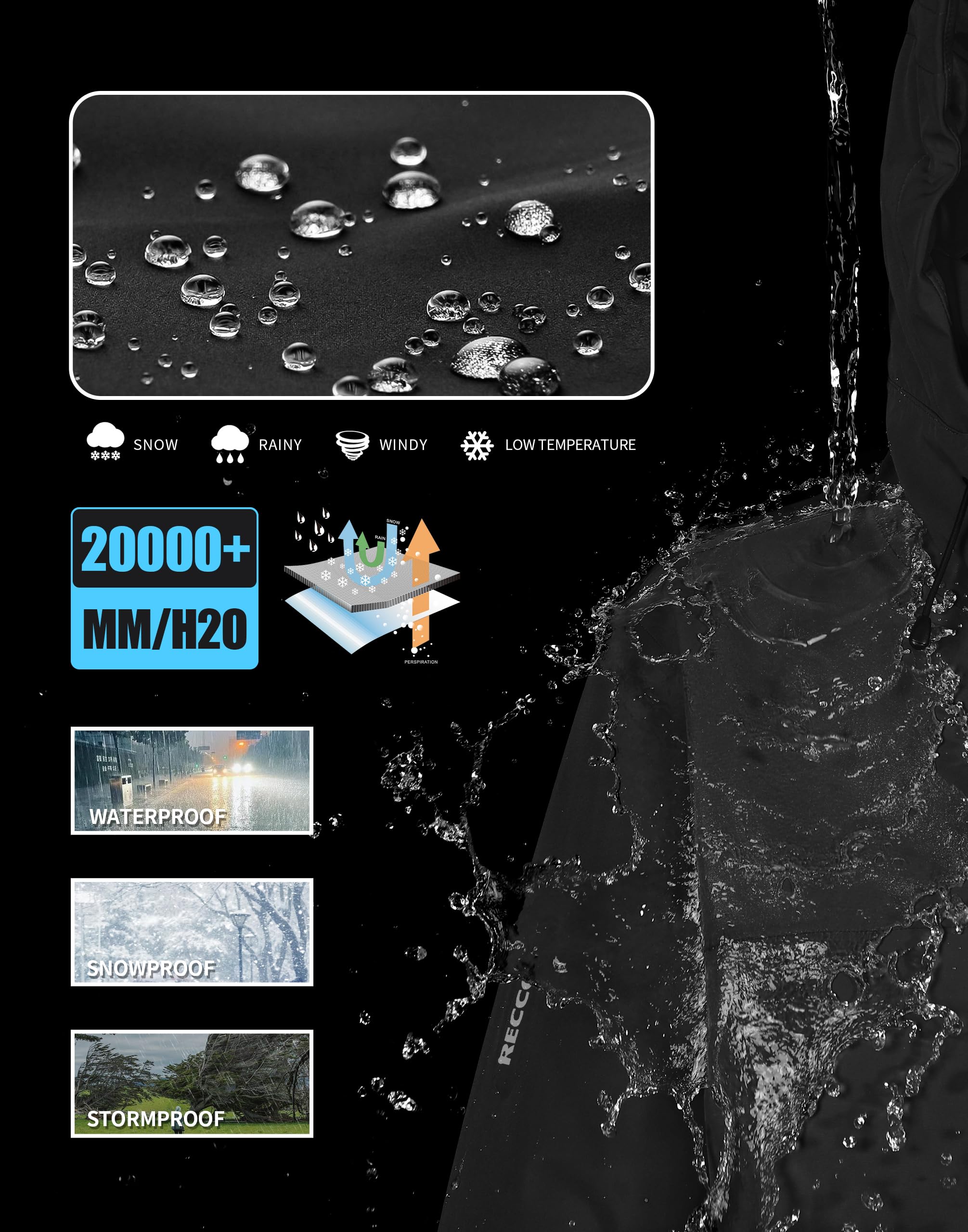 Pioneer Camp Giacca da sci con RECCO® REFLEKTOR impermeabile da uomo Giacca da snowboard antivento Giacca invernale calda da esterno con cappuccio