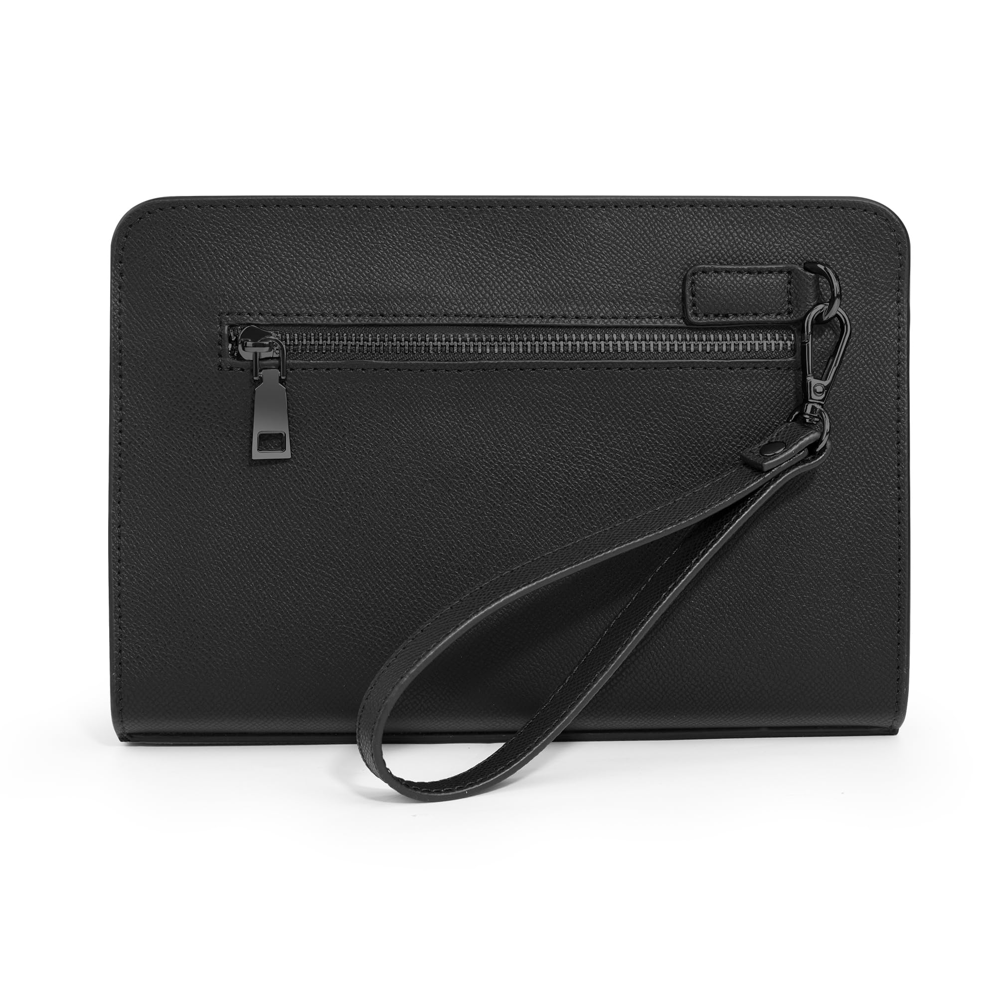 Männerhandtasche mit Fingerabdruck-Schloss & Smart Tracker Kompatibel mit Apple Wo ist? APP, Sicherheits-Handgelenktasche aus Leder für Herren, Clutch mit Kartenfach & 2 Fächer