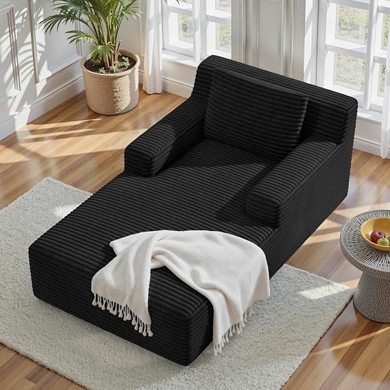Boneless Sofa Cloud Sofa with Sleep Function 160 cm Black