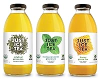Vista 26 de Just Ice Tea Té helado orgánico, botellas de vidrio de 16 onzas líquidas (té de hierbas de hibisco de bayas, paquete de 12)