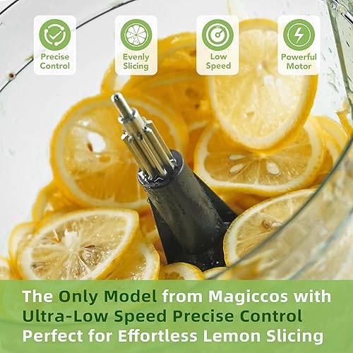 Miniatura 5 de Procesador de alimentos para cortar limón de 14 tazas, canal de alimentación grande, 13 velocidades y pulso, 3 programas, trituración de queso,