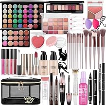 女性化妆包 全套包括粉底眼影盘化妆刷 青少年女孩化妆套装、女性和初学者全合一化妆礼品套装、母亲节礼物、毕业礼物