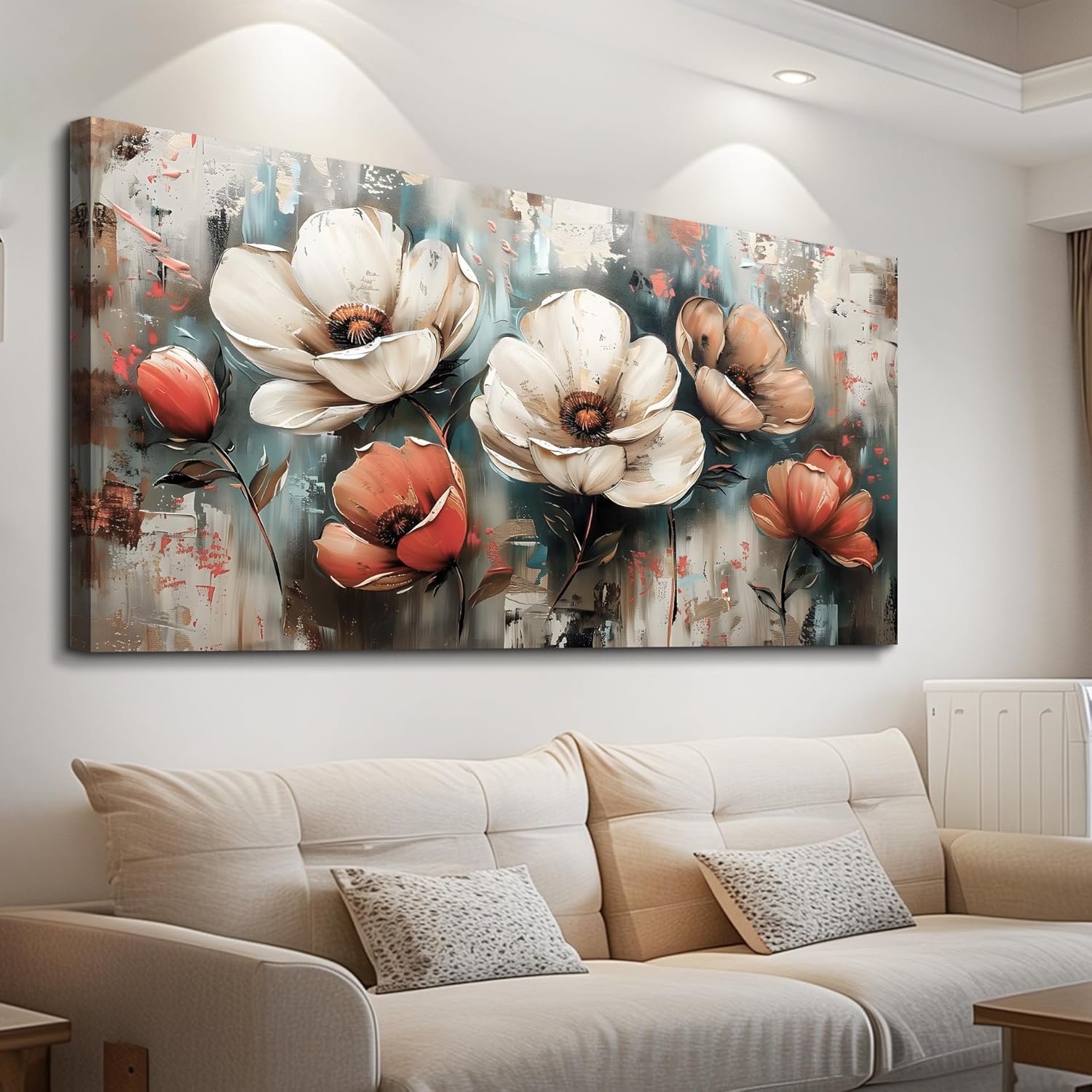 FUHAIHUA Canvas Decor For Living Room Large Wall Art For Office Bedroom Decorations Flowers Landscape Paintings Boho Pictures Artwork Aesthetic Posters Ready To Hang Home Decor 30x60 In