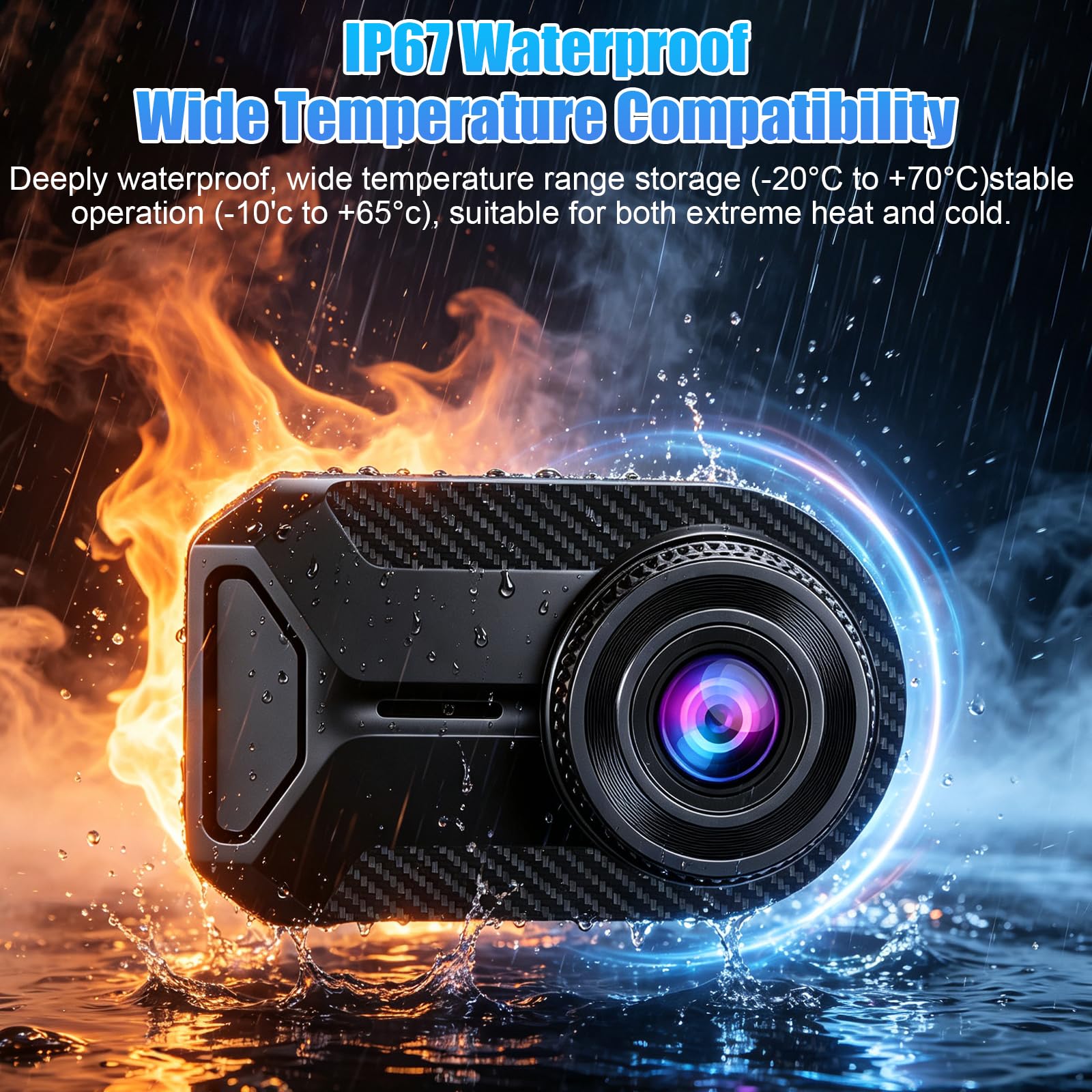 OBEST Mini Dashcam para Moto 1080P Cámara, Gran Angular de 120°-150°, IP67