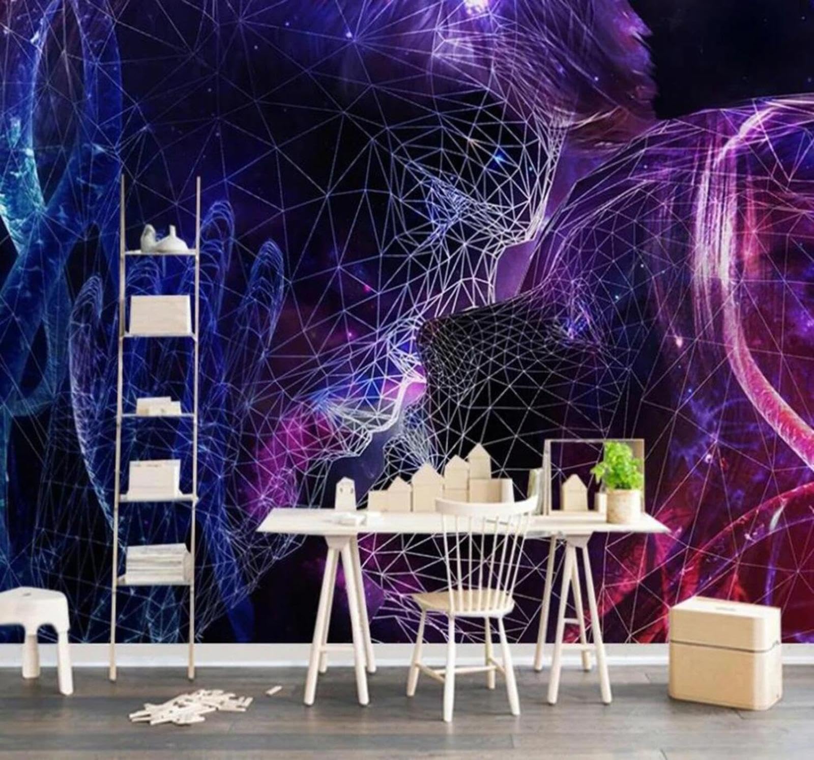 Tzxztt Minimalism Curves Couple Kissing Starry Sky Modern 3D Wallpaper Premium Textured Silk Neutral Tones Material Ideal for Living Room Bedroom-430cm×300cm
