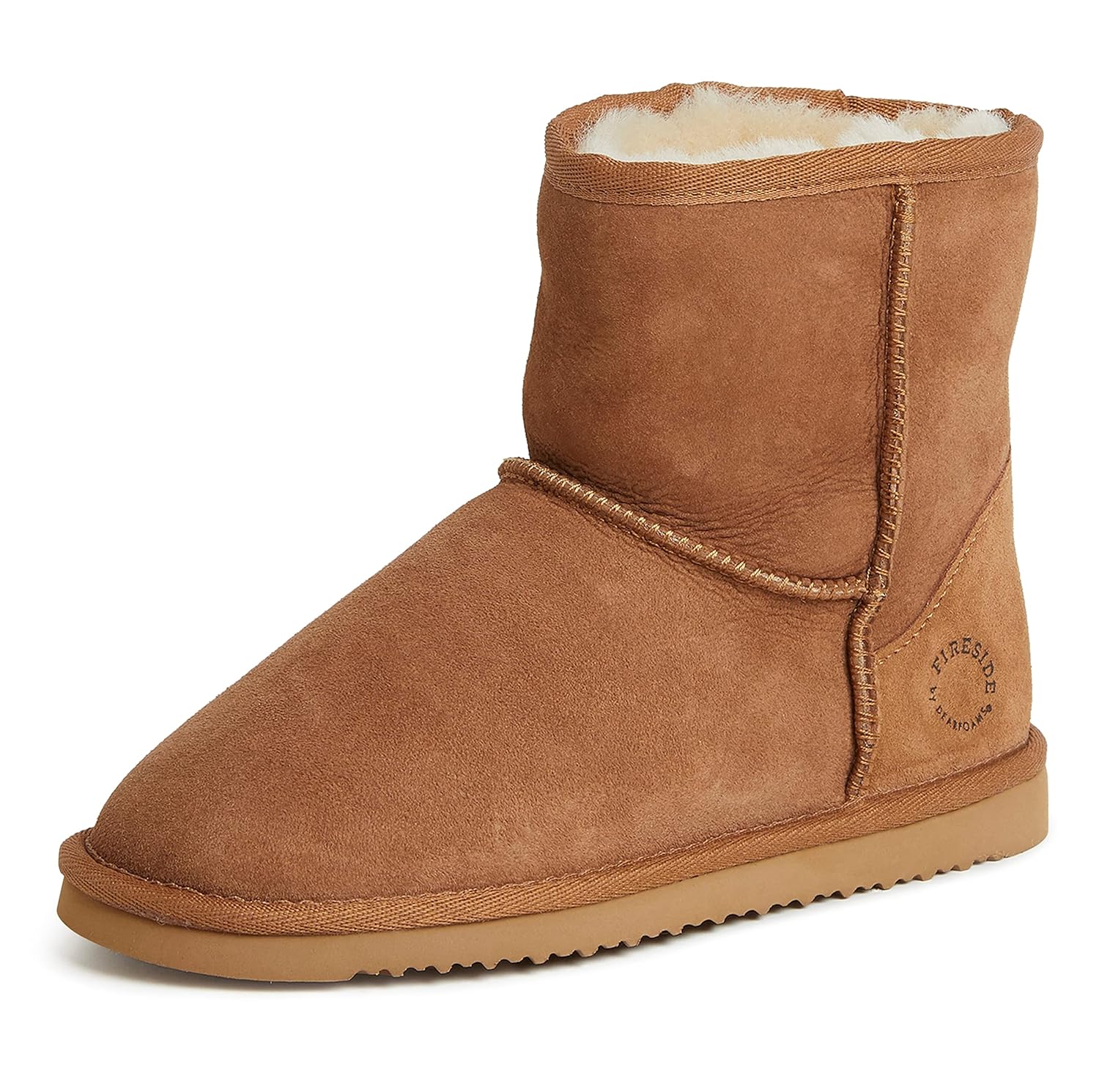 Fireside by Dearfoams Womens Rosebery Shearling Lined Indoor Outdoor Boot Mid Calf