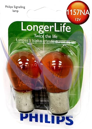 Miniatura 3 de Foco en miniatura de larga duración 3157LLB2 de Philips, 2 packs, 1157NALLB2, Ambar