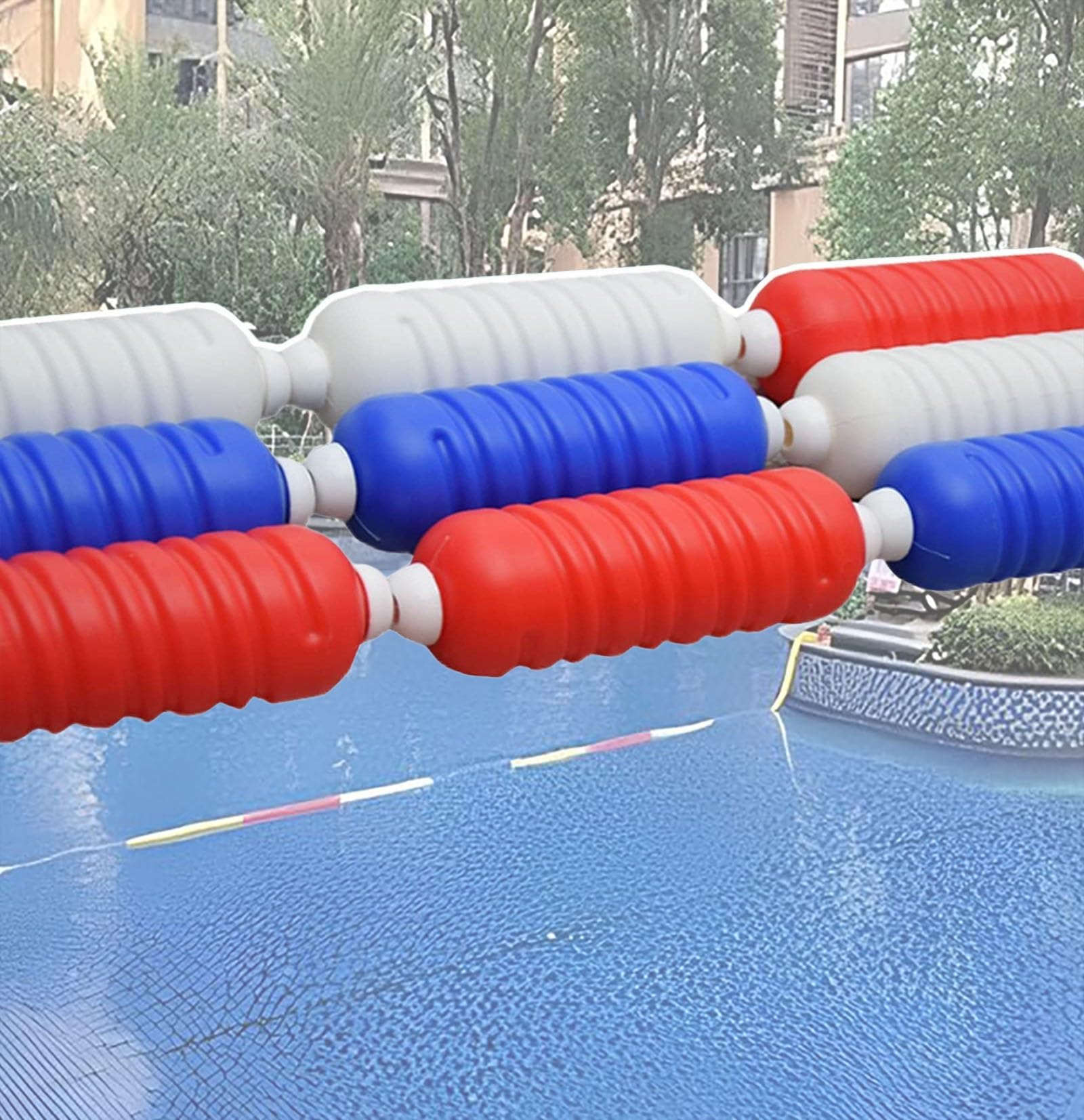 Corde de sécurité réglable avec flotteurs en spirale, ligne de séparation flottante pour piscine, eau peu profonde/profonde, idéale pour les compétitions et l'utilisation de la plage