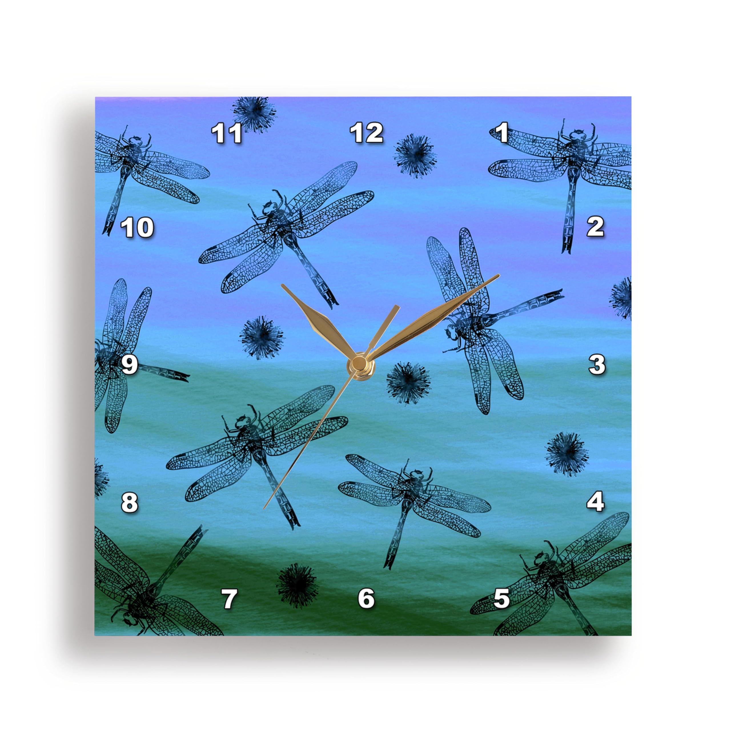 Horloge murale libellules noires 13x33 cm dpp 262310 _ 2