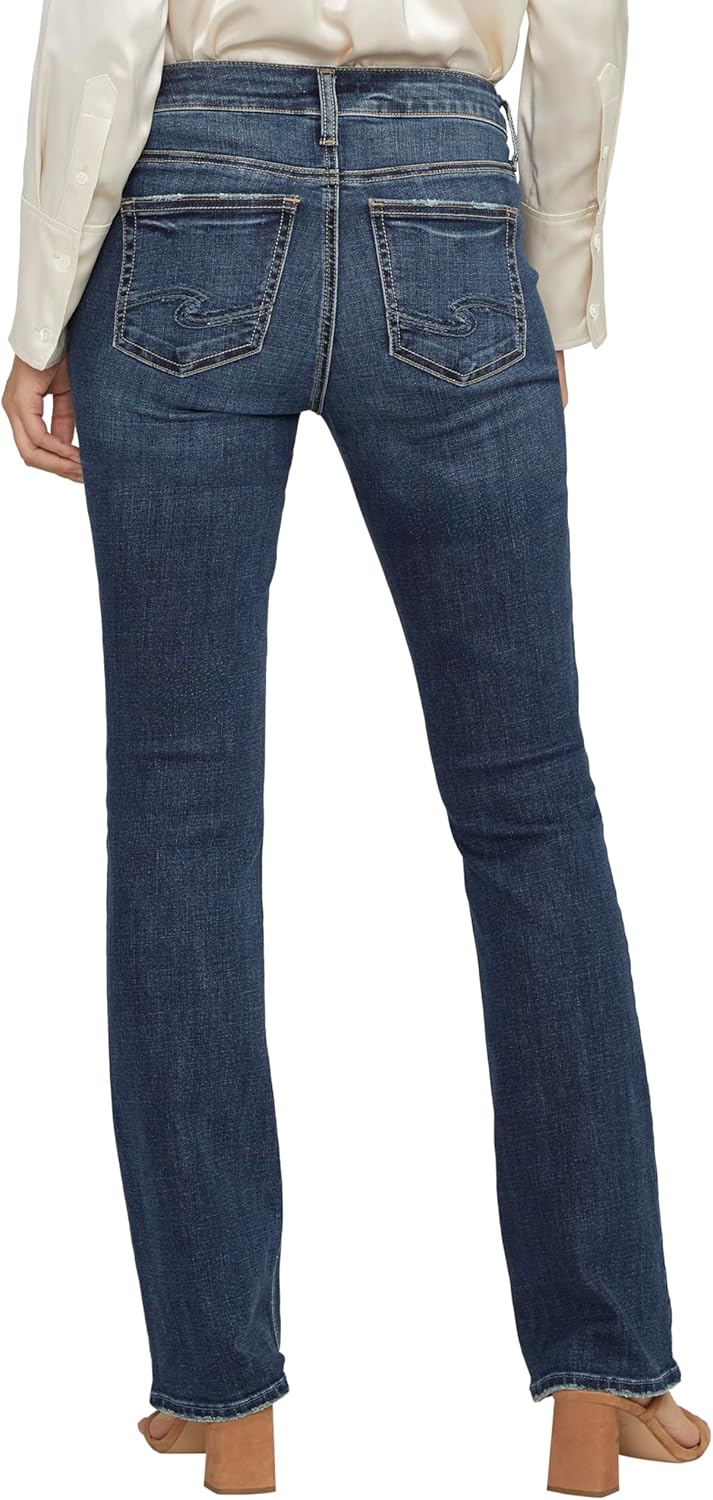 Silver Jeans Co. Women’s Elyse Mid Rise Comfort Fit Slim Bootcut Jeans