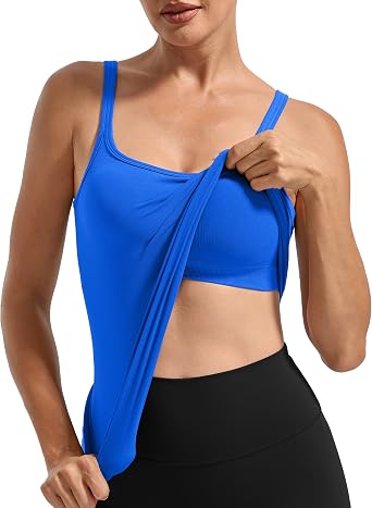 MathCat Womens U-Neck Camisole Tank Tops with Built in Bra
