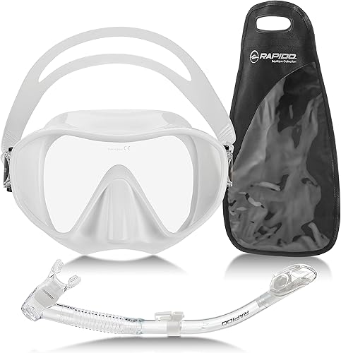 Miniatura 12 de Rapido Boutique Collection Active - Juego de máscara de esnórquel sin marco, kit combinado de máscara de esnórquel con bolsa de transporte para