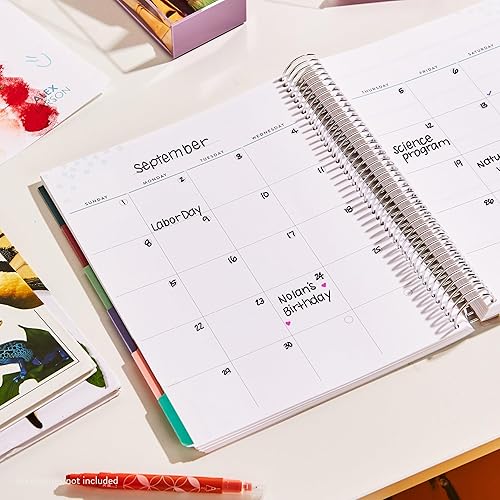 Miniatura 3 de Erin Condren Agenda de escuela en casa sin fecha de 8.5 x 11 pulgadas, con cita de flores atrevidas, cubierta intercambiable clásica, con espiral de