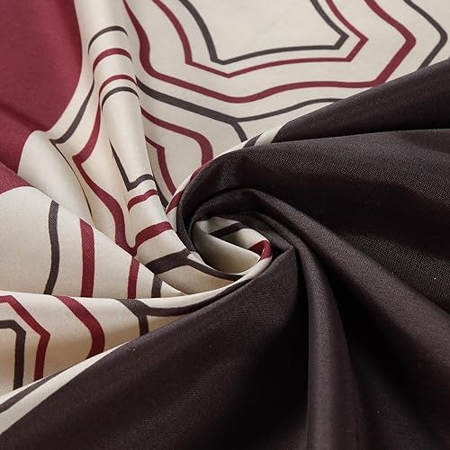 Vista 20 de Cortina de ducha de tela, estampado beige y tostado, cortinas de ducha con patrón de damasco bohemio de cachemira para baño, cortinas de baño Hudson