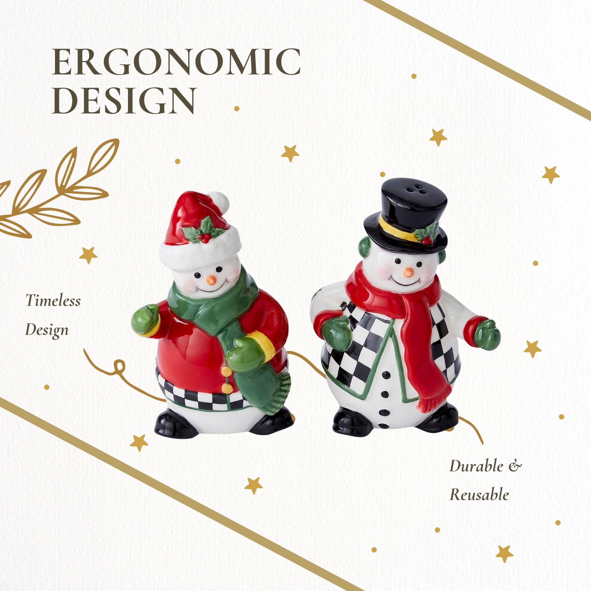 Amazon.com: Spode Christmas Tree Snowman Salt & Pepper Shaker Set