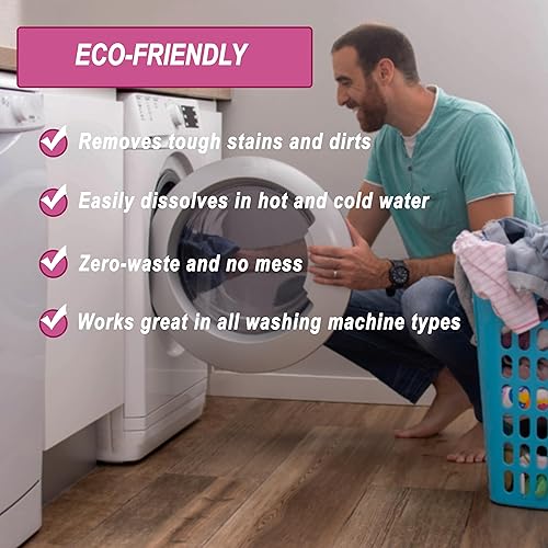 Miniatura 3 de Air Jungles Hojas de detergente para ropa sucia de 50 hojas, aroma Flora Bliss, hasta 100 lavados, ecológicas, fáciles de usar, solución cero