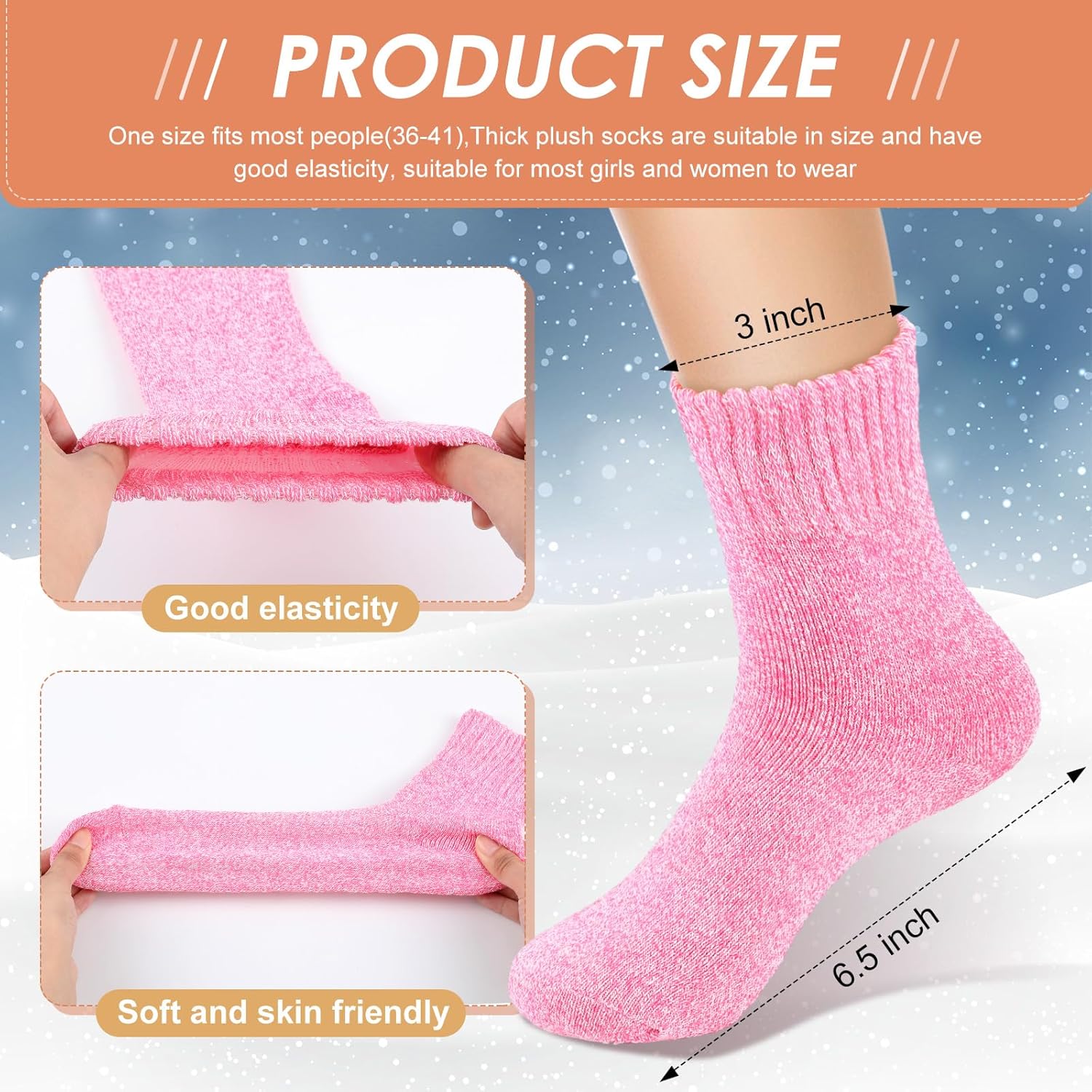 Newcotte 60 Pairs Winter Thermal Socks Bulk Thick Soft Warm Socks for Women Men Unisex Christmas Donation Charity Gifts - Image 3