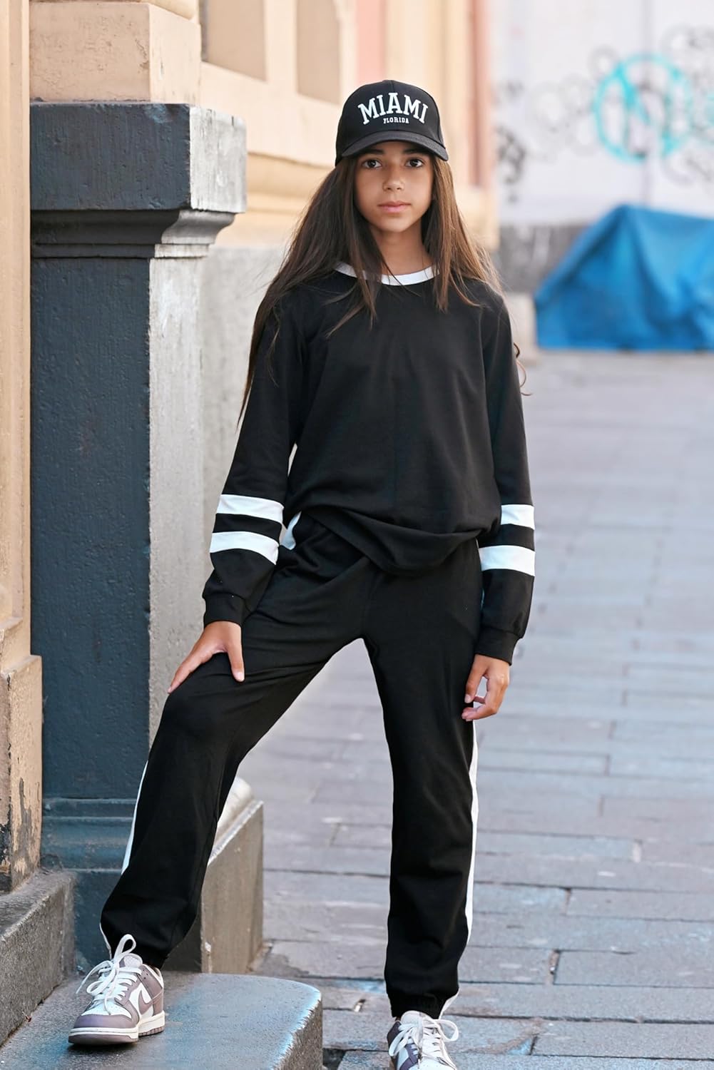 Zaclotre Girls 2 Piece Outfit Fall Long Sleeve Sweatshirt and Jogger Pants with Pockets Kids Tracksuit Sweatsuit Set - Image 8