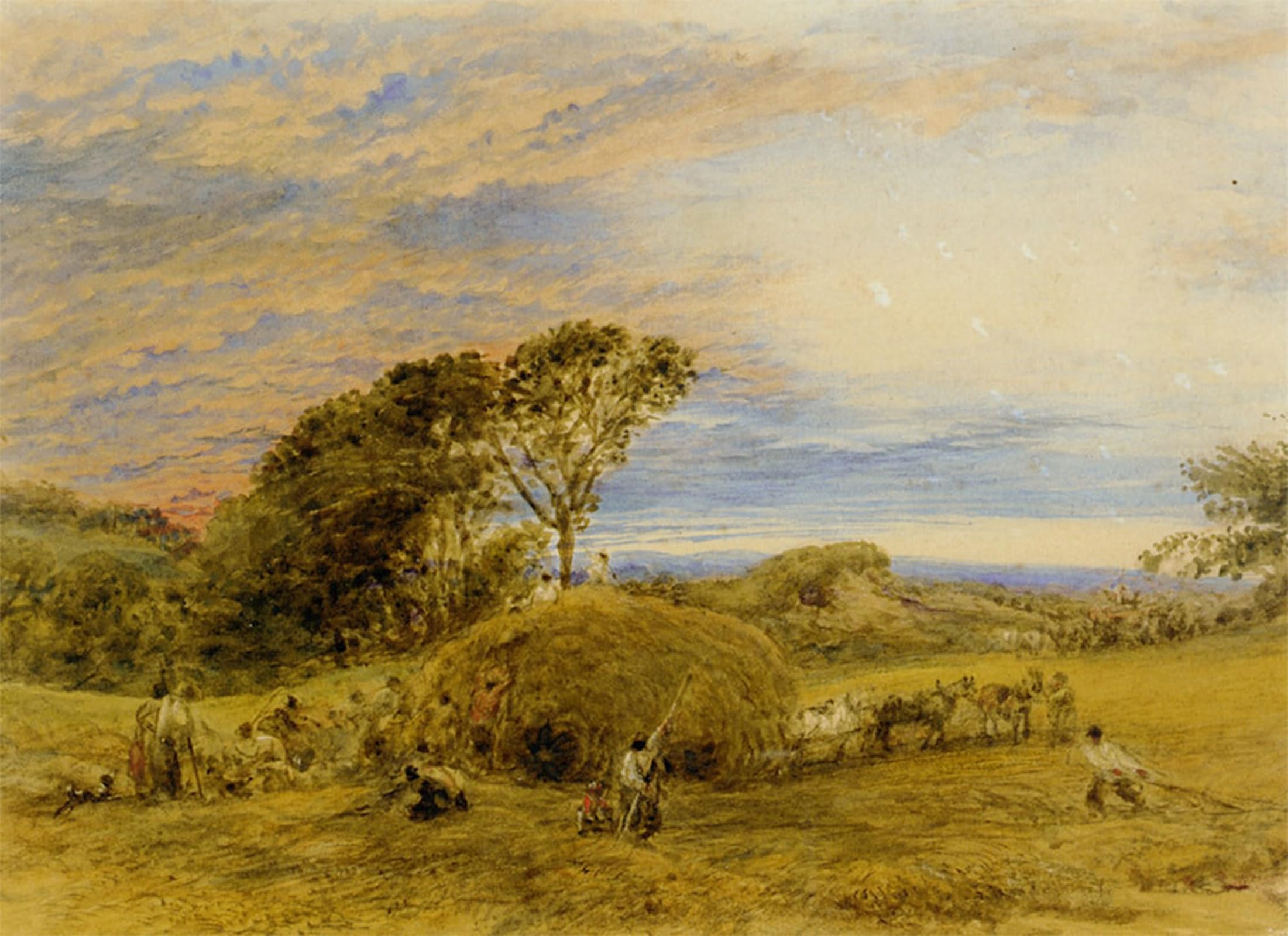 ARTXLXXBN Famous Prints Artwork Pictures Poster Painting Art the Harvest Field by John Linnell Artwork Landscape Pictures for Home Decor 60x90cm