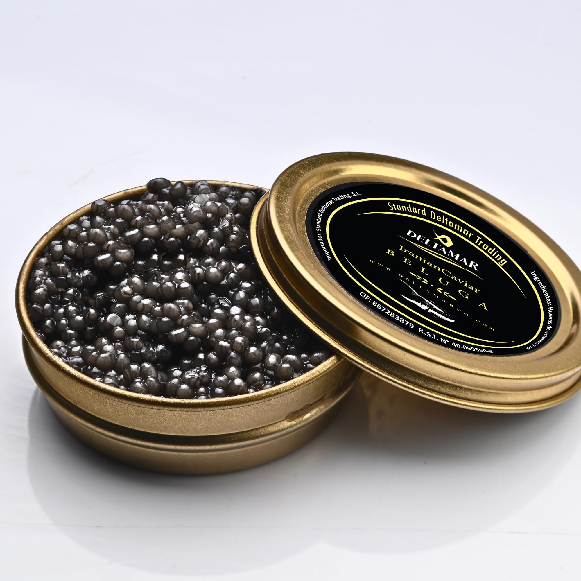 Beluga Caviar 30 g - Classical Sturgeon Kaviar - Premium Quality Siberian Huso Huso Orginial Finest Caviar - Fine Flavor and Quality - Deltamar Caviar CITES Certified