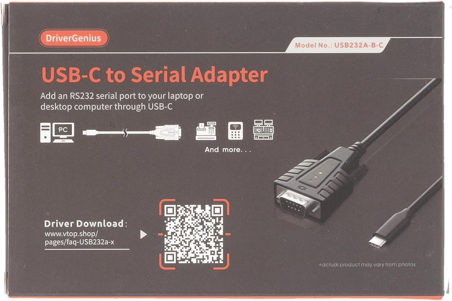 Adattatore USB-C A Seriale RS232 DB9 - Con 3 LED Per Windows E MacOS, Ideale Per IT E Industriale