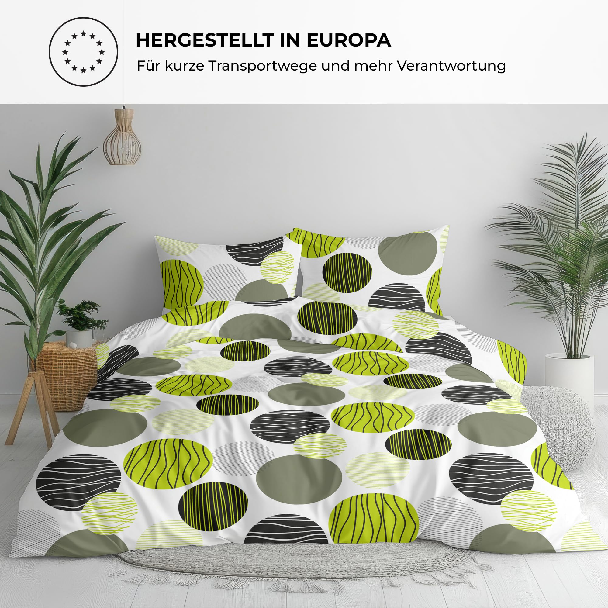 Ropa de cama premium de 200 x 200 cm, 100 % algodón transpirable con cremallera, color gris, lunares negros, 3 piezas, funda nórdica de 200 x 200 cm y 2 fundas de almohada de 80 x 80 cm