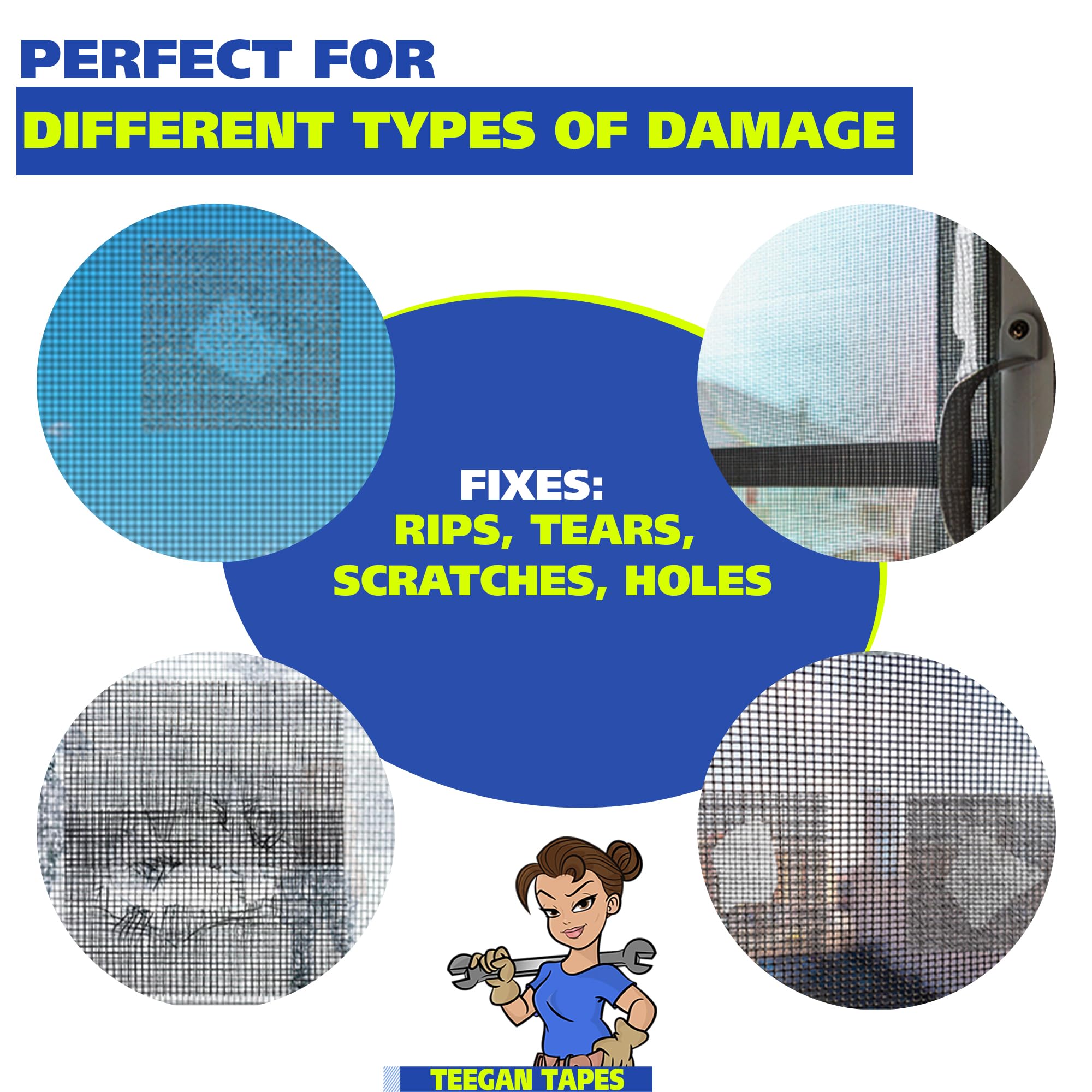 Snapklik.com : Screen Repair Tape Fiberglass Mesh, Strong Adhesive ...