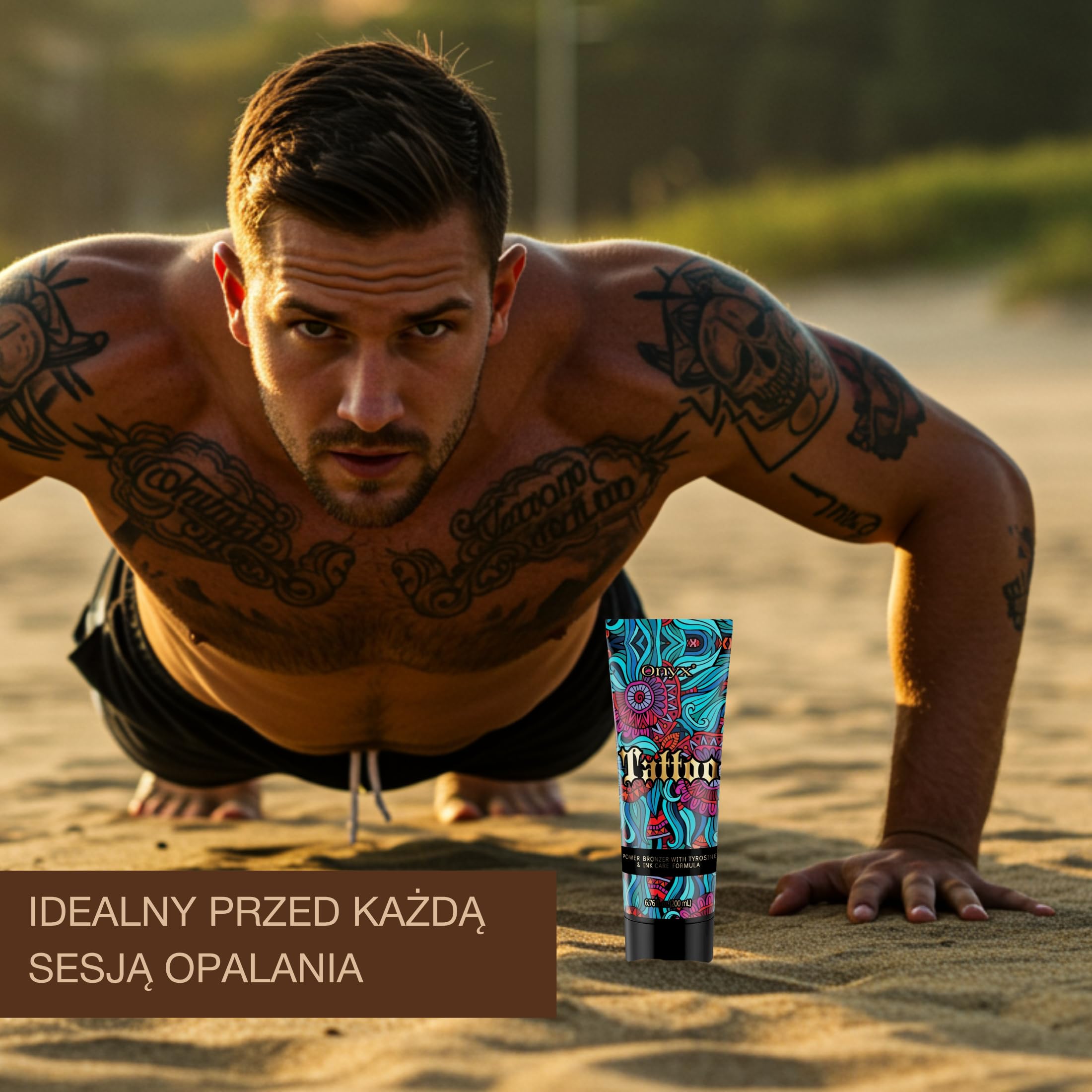 Onyx Tattoo - Przyspieszacz z Bronzerem do Opalania Wzbogacony Kompleksem Chroniącym Tatuaże