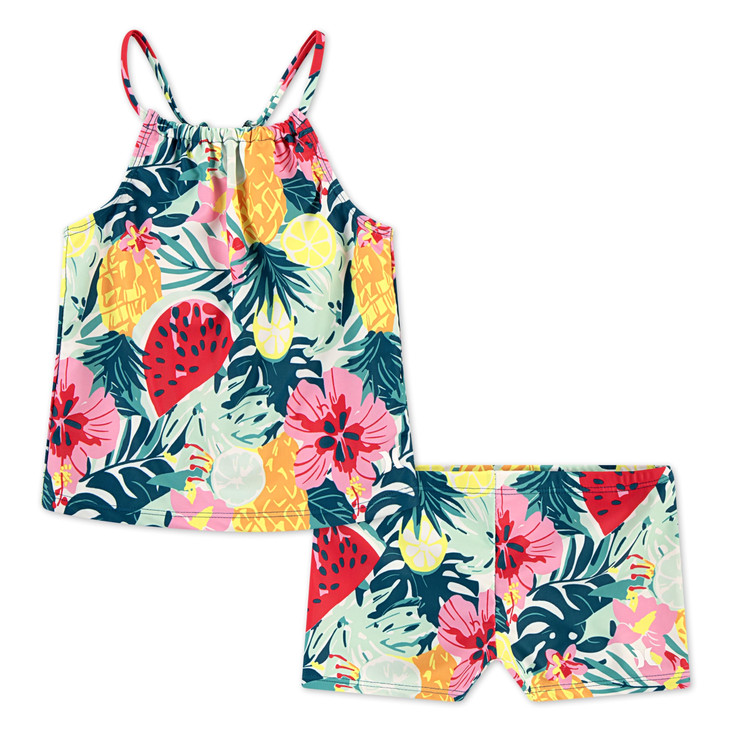 Hurley Girls' Boyshort Tankini 2-piece Swimsuit