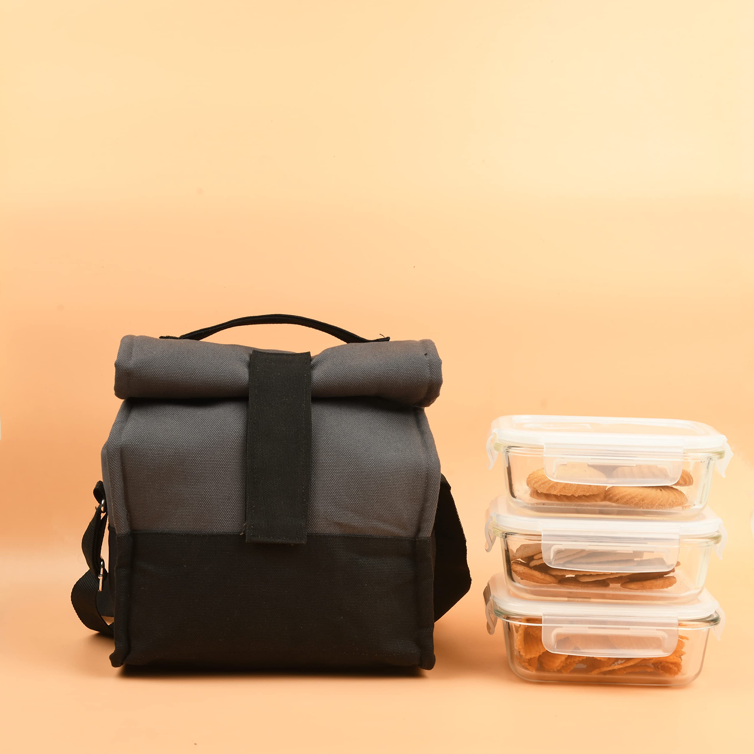 Femora Borosilicate Glass Rectangle Container Grey Black Lunch Box- 400 ML, Set of 3 (B07RC2QM6P) Amazon Price History, Amazon Price Tracker