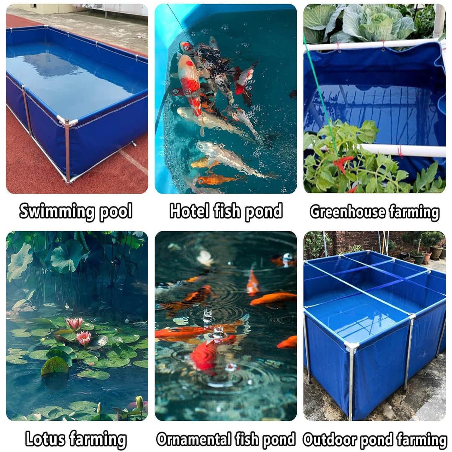 Acuario grande al aire libre, cisterna de agua duradera, estanque temporal para acuicultura y riego