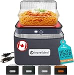 TRAVELISIMO Portable Oven, Food Warmer Lunch Box - 12V/24V/110V Electric Lunch Box 3-in-1 Portable Microwave - Mini Microwave, Electric Lunch Box Food Heater & Heated Lunch Box