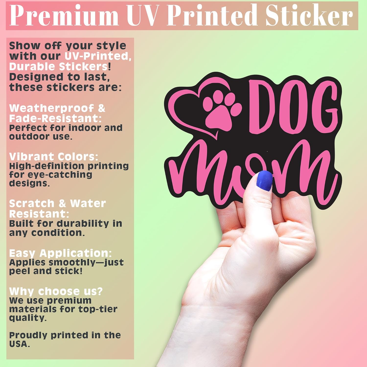 Dog Mom Paw Heart Vinyl Decal Sticker | Cars Trucks Vans SUVs Walls Cups Laptops | 5 Inch (Pink) - Image 2