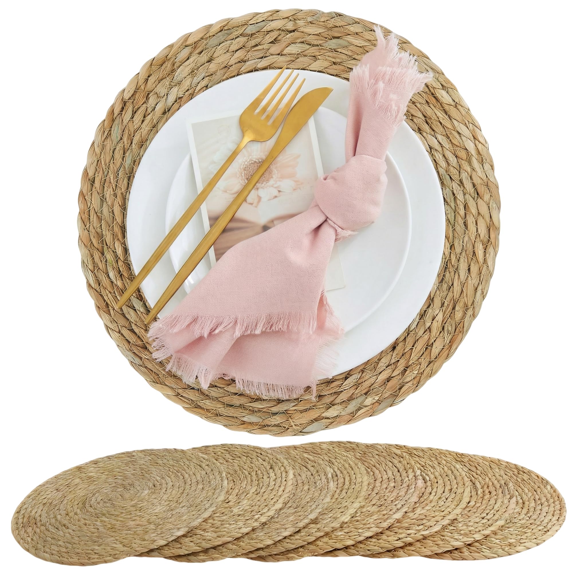 Photo 1 of Xiomot Round Woven Placemats - Set of 8, 13-inch