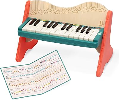 B. toys &ndash; Wooden Toy Piano for Toddlers, Kids &ndash; Color &ndash; Coded Keys with Songbook &ndash; Musical Instrument for Early Learning & Creativity &ndash; 3+ Years &ndash; Mini Maestro