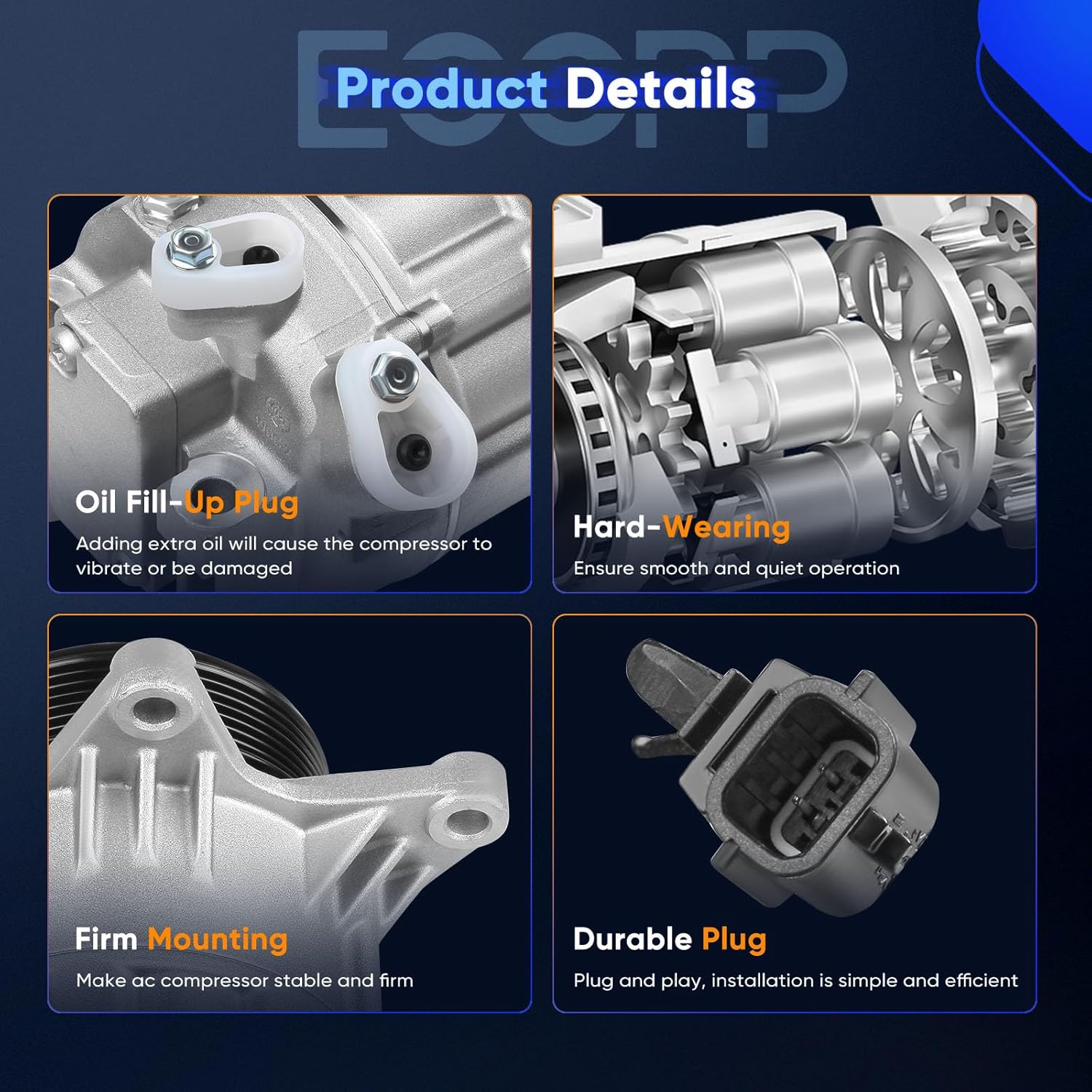 ECCPP AC Compressor 2007-2019 for Infiniti QX60 for Nissan Altima for Nissan Pathfinder 3.5L