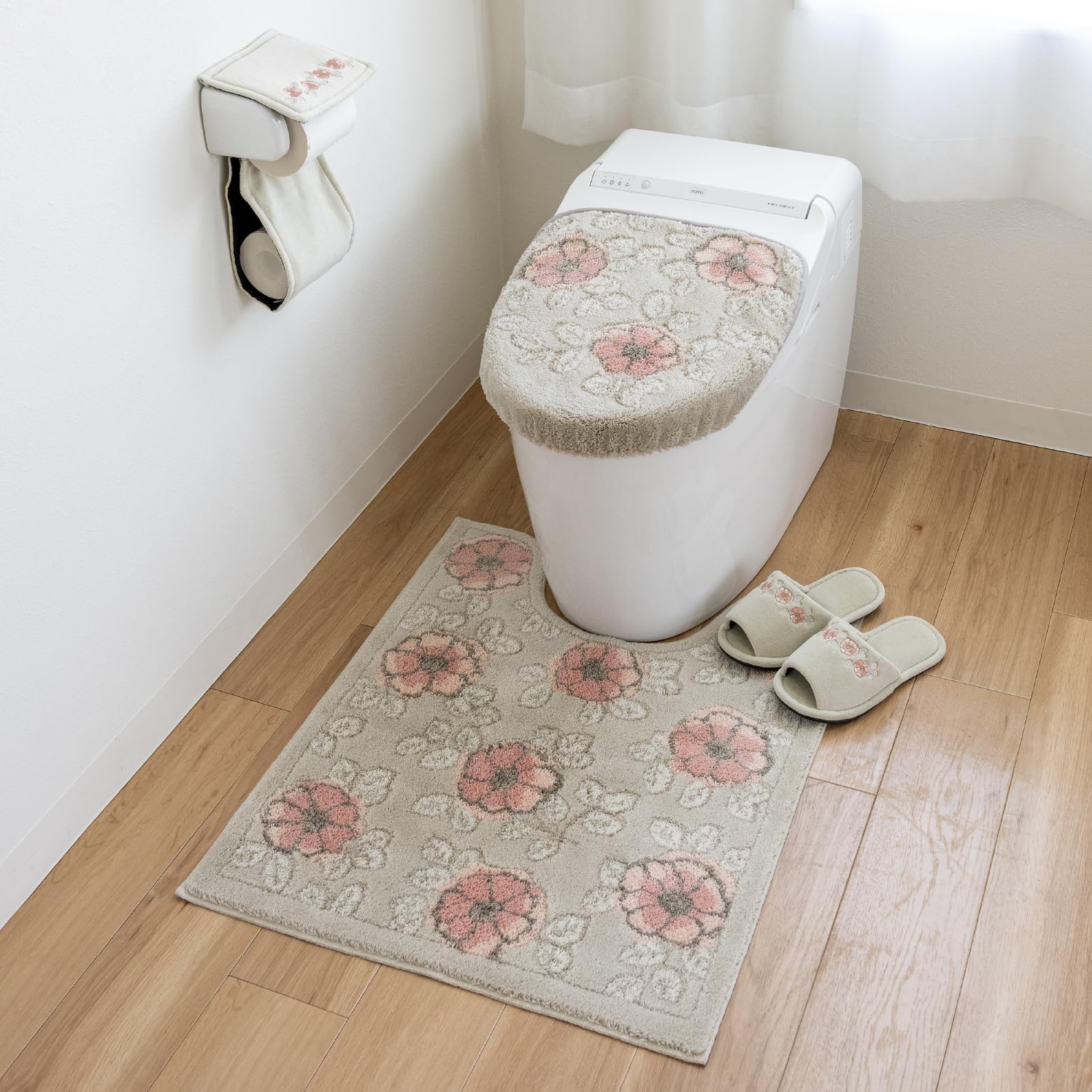 【色: ベージュ】オカ(OKA) フローリア トイレマット ロング 約75cm× Amazon｜オカ(OKA) フローリア トイレマット ロング 約75cm×63cm