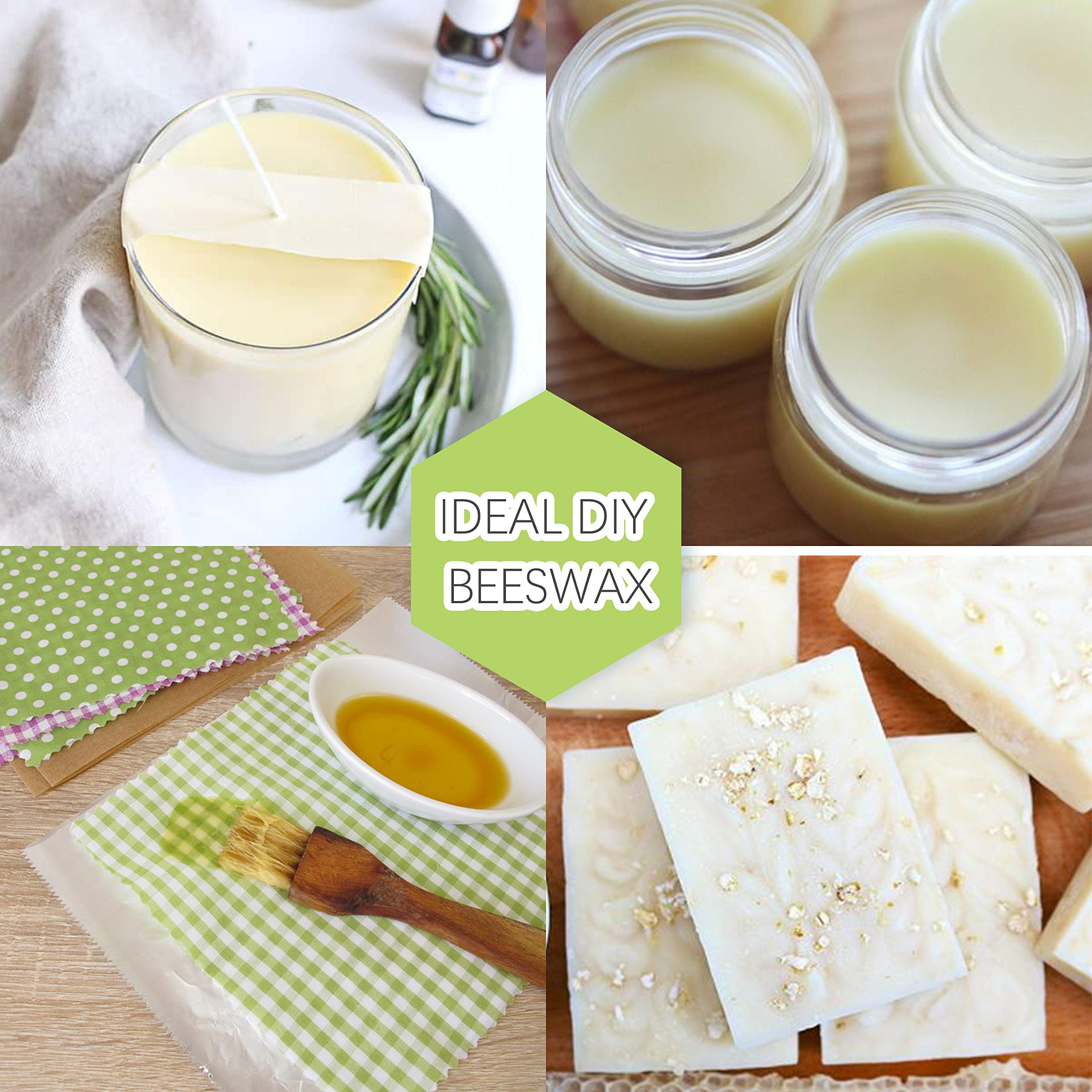 Cera D'api Bianca 906g, Cera Dapi Biologica per La Cosmesi Fai da Te, La Produzione Gi Candele, Creme, Balsami per Labbra, Set di Saponi, Imballaggi per Cura Del Cuoio, Lucidatura Del Legno.